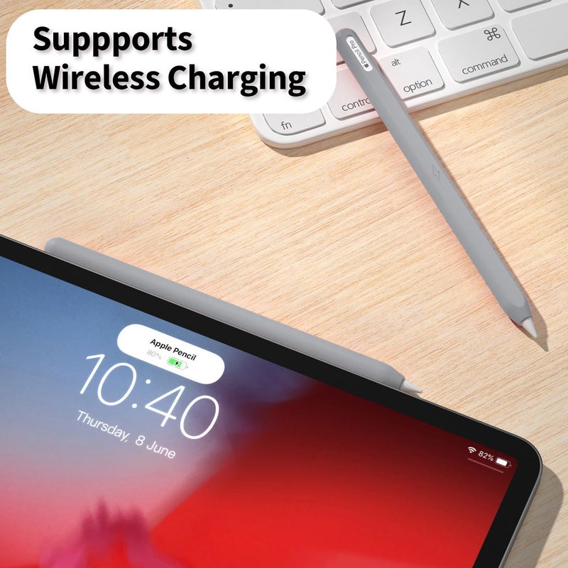 AKSHFETH Ultra Thin Protective Pencil Cover for Apple Pencil Pro &Apple Pencil 2nd Gen Silicone Case Sleeve Compatible with Apple Pencil Pro (Grey) - Image 4
